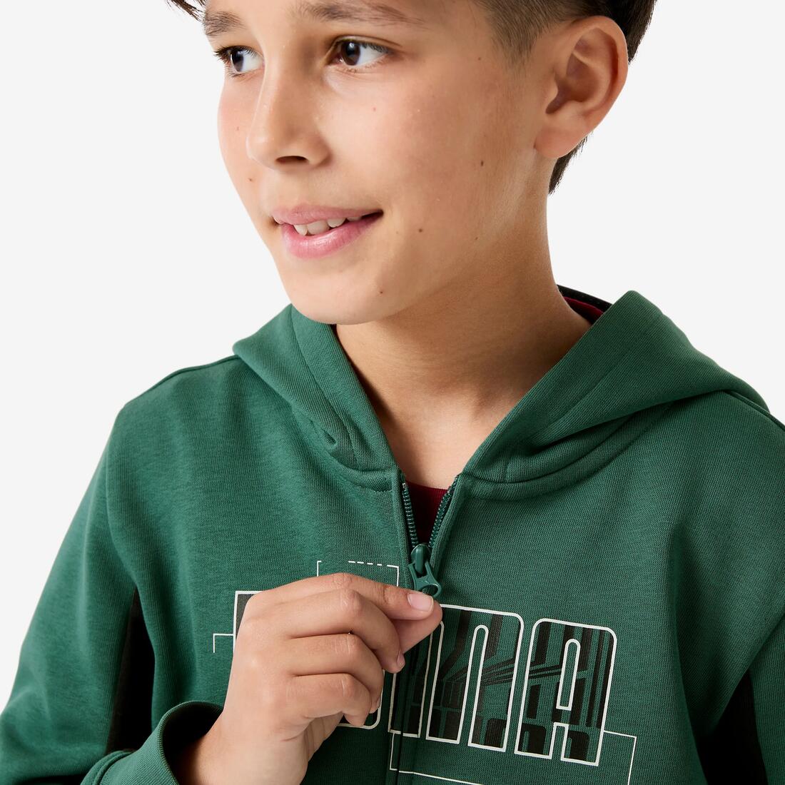 Ensemble de survêtement zippé enfant, vert et noir