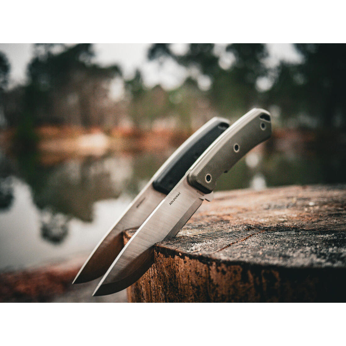 COUTEAU DE CHASSE LAME FIXE 13CM SIKA 130 FR GRIP NOIR