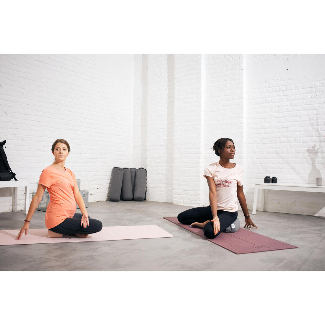 T-shirt yoga doux femme en coton