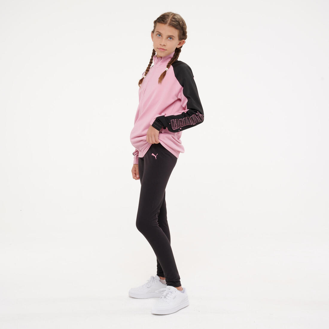 Ensemble survêtement polyester fille, rose et