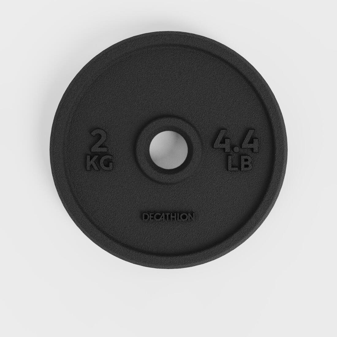 Disque de musculation 2kg 28mm, disque de fonte en partie recyclée