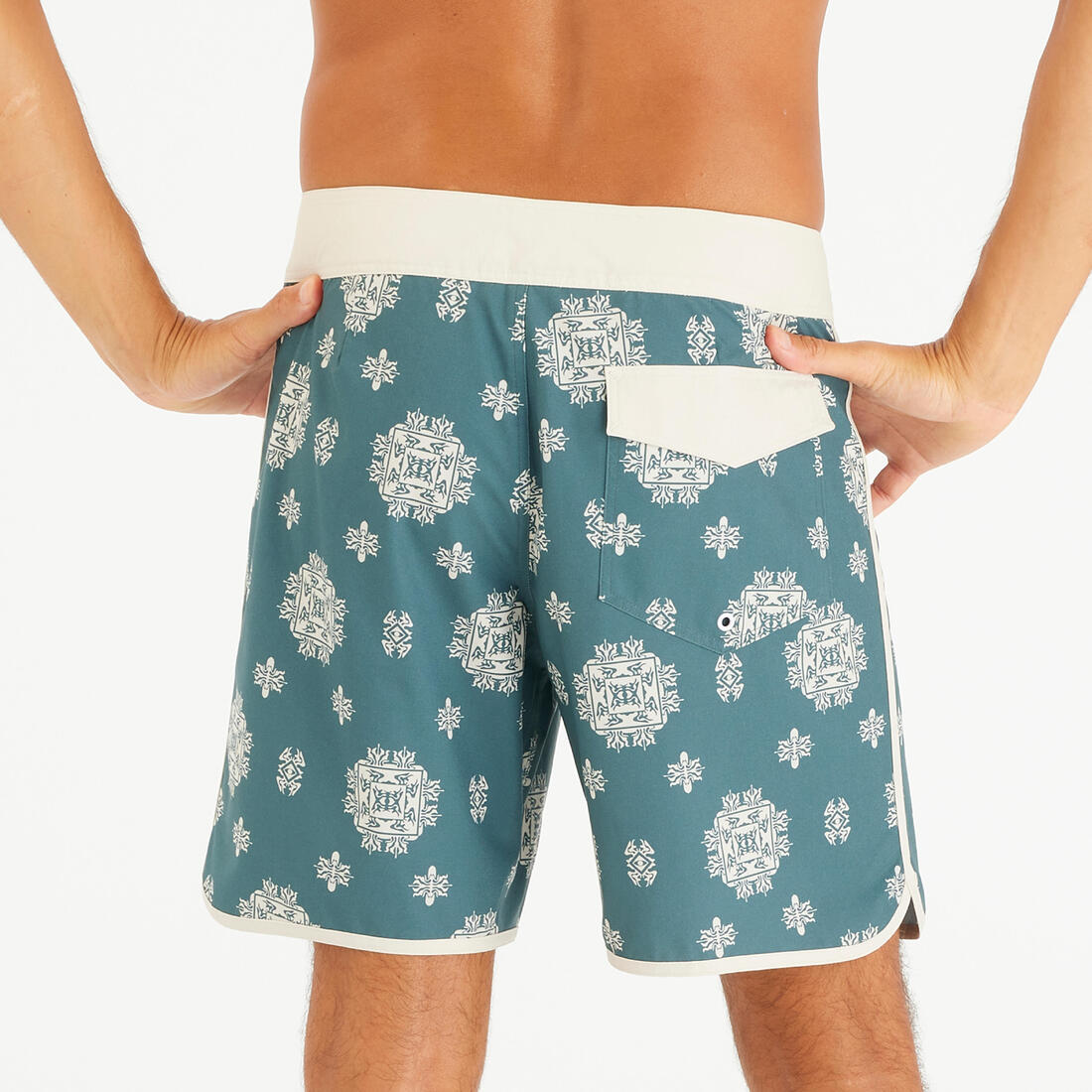 Boardshort surf short de bain surf mi-long 18" homme, 500 Marin