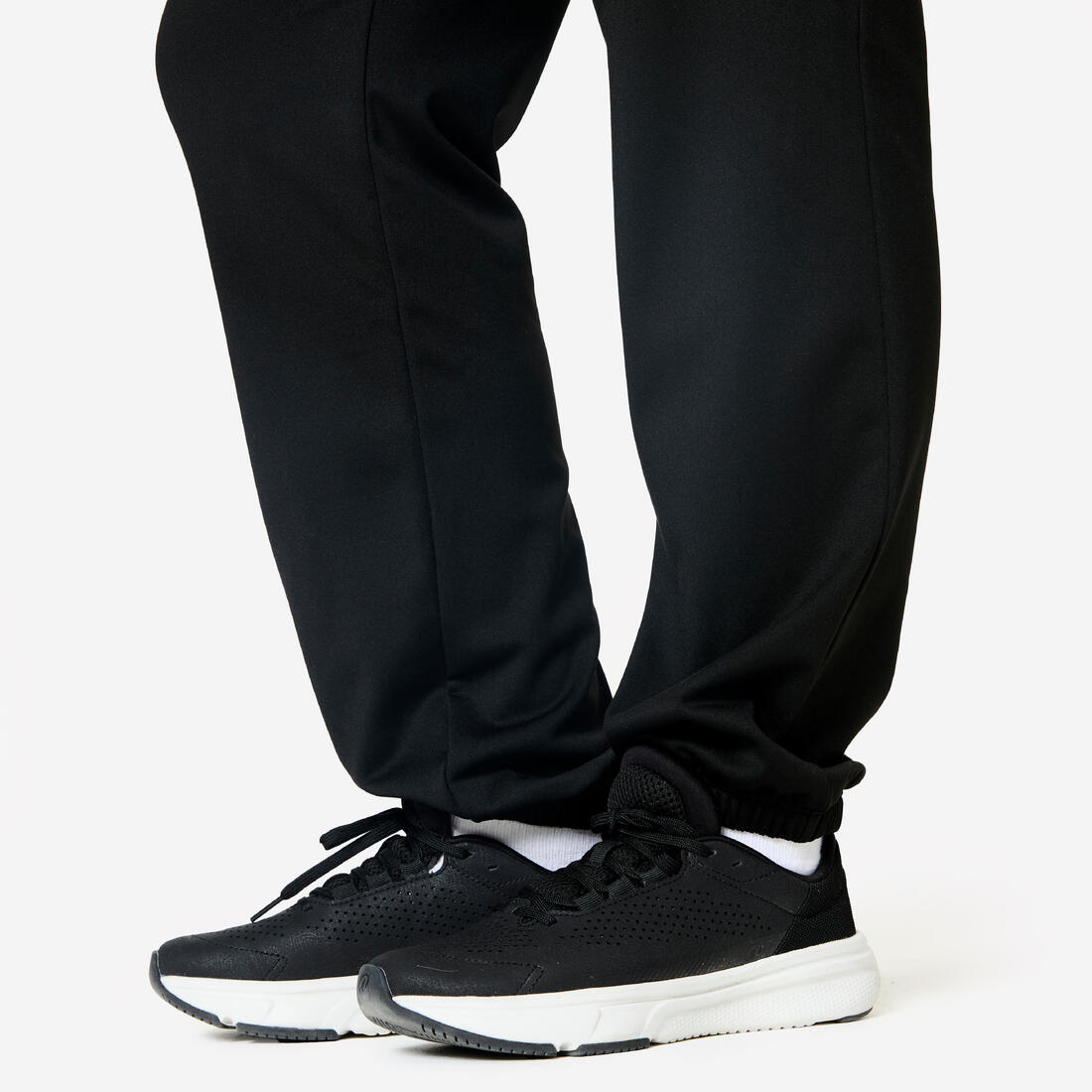 Pantalon de jogging droit chaud et confortable femme, noir