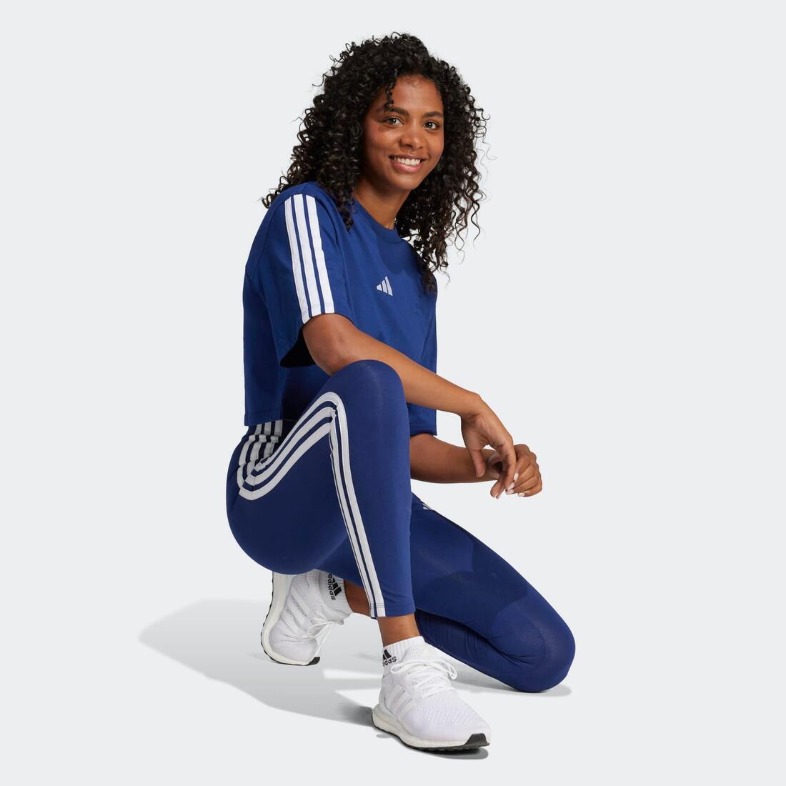 Legging de fitness en coton - femme - bleu foncé