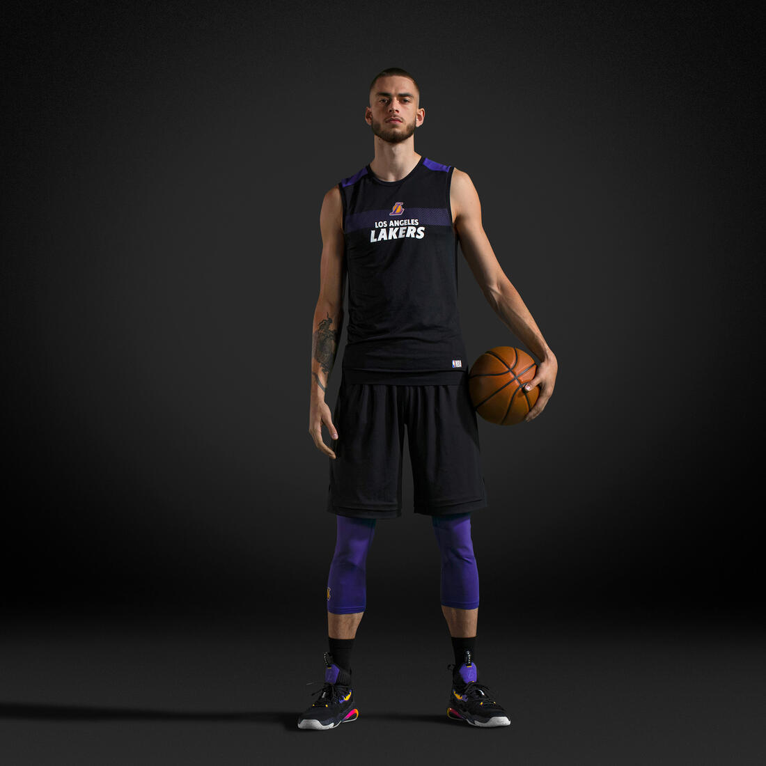 Sous-maillot basketball nba los angeles lakers sans manche adulte - ut500 noir