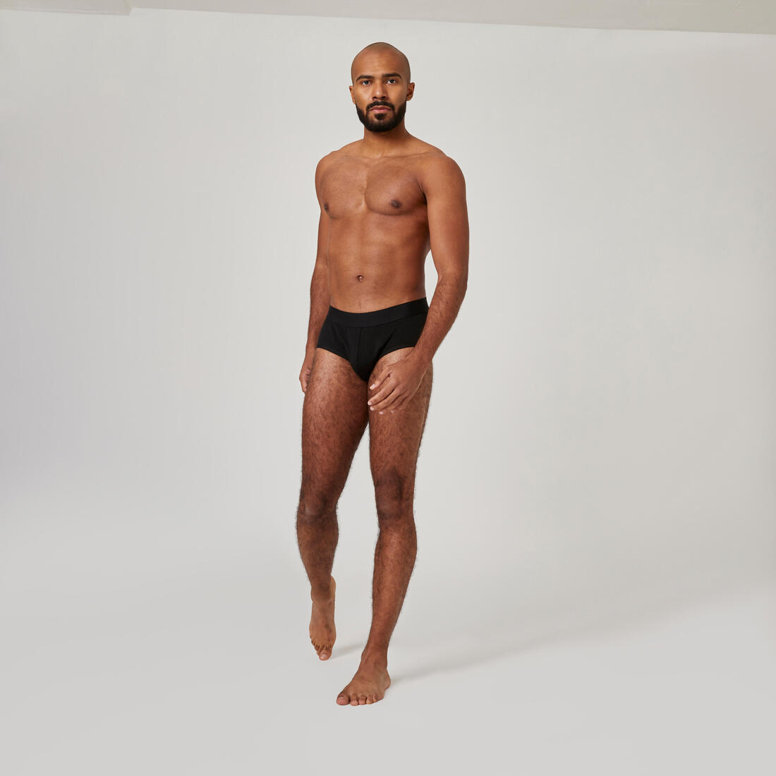 Lot x2 Slips fitness droite coton majoritaire - 500 noir gris