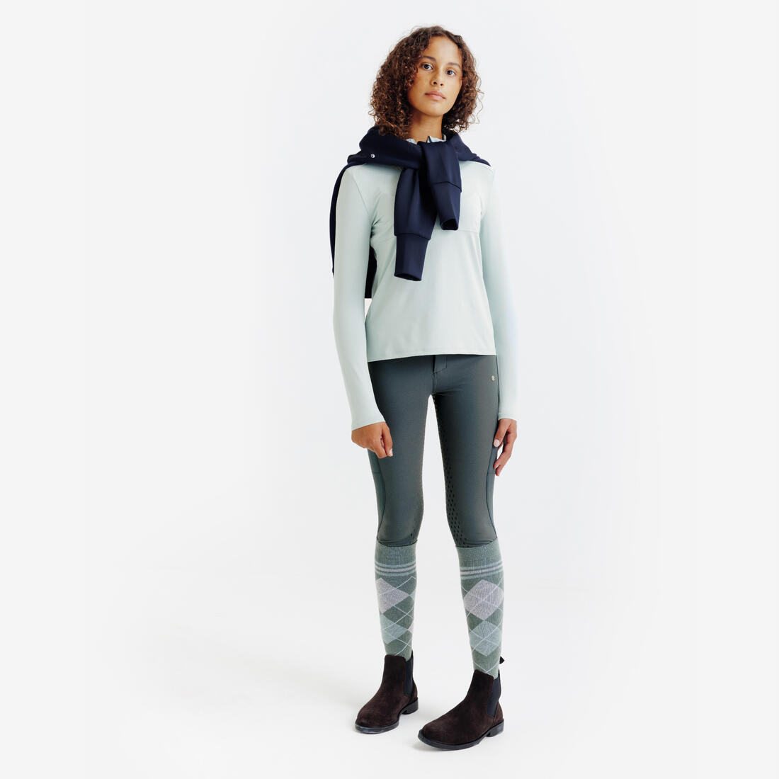 Pantalon équitation full grip léger Enfant - 500 mesh