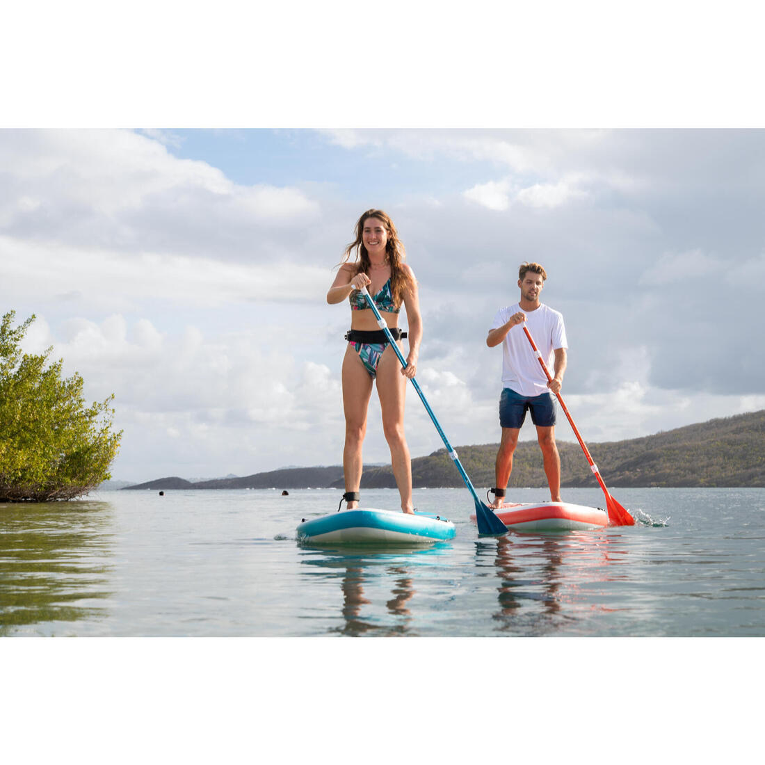 Pagaie de stand up paddle compacte 100 en 5 parties - 160-220 cm.