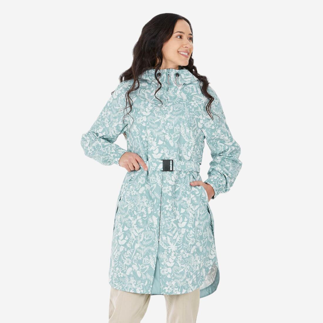 Veste longue imperméable de randonnée - Raincut Long - Femme