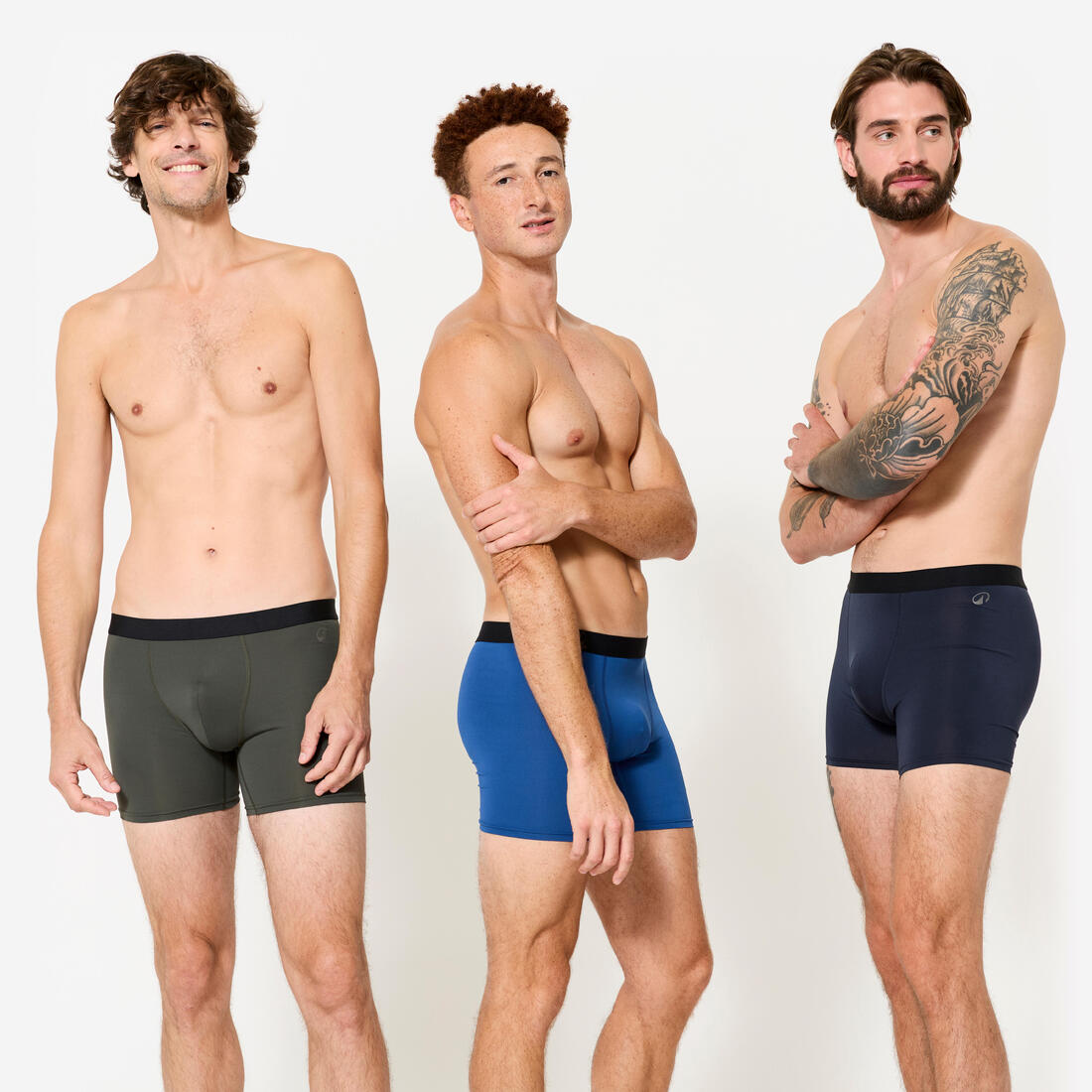 Lot de 3 boxers respirants en microfibre Homme, Bleu foncé