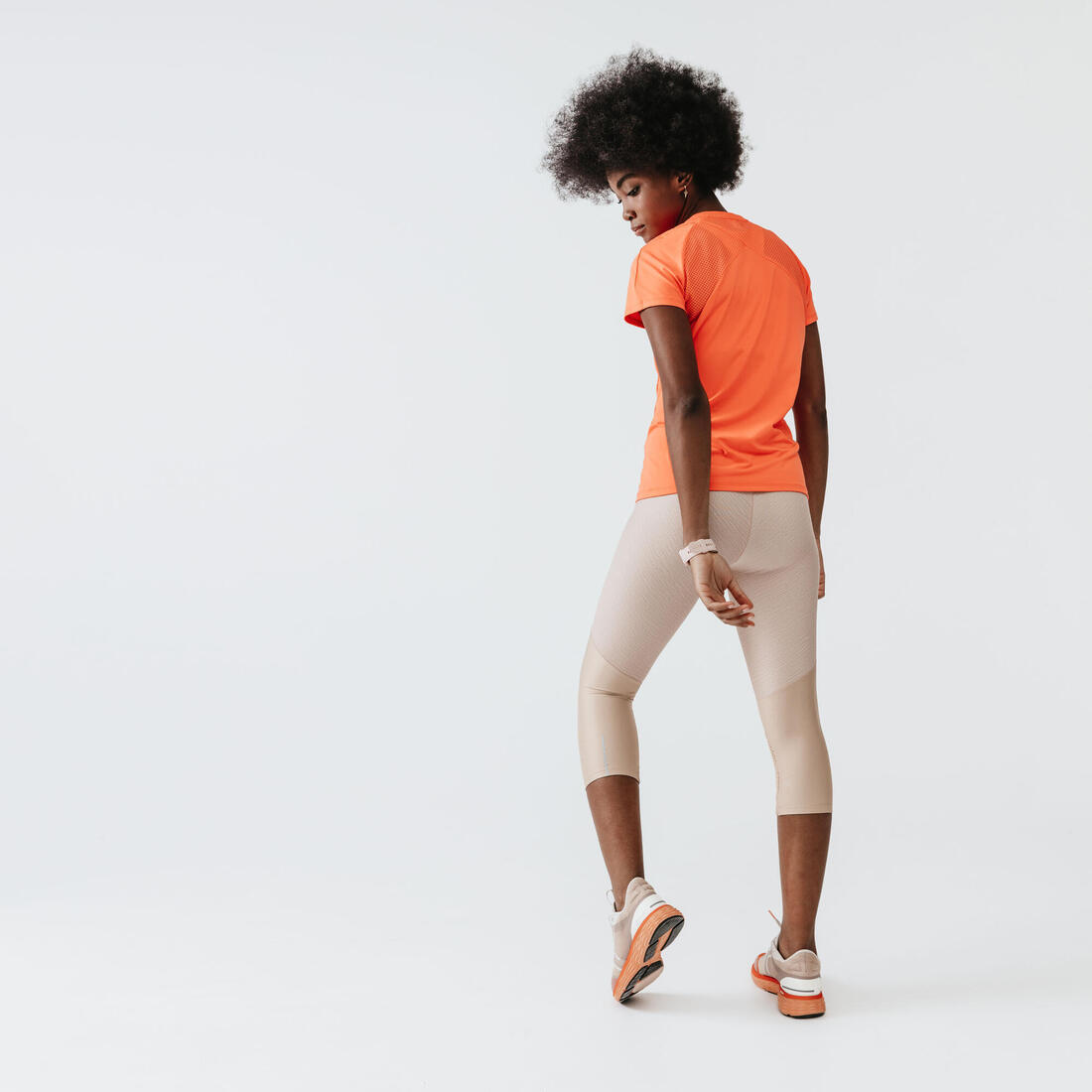 Legging court running respirant femme - Dry+ Feel noir