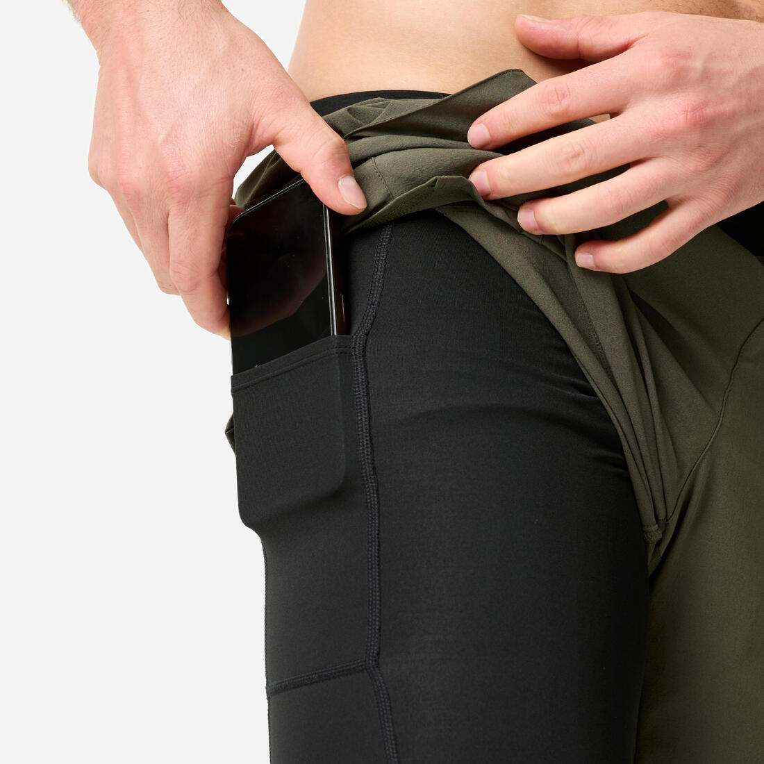 Short de fitness 2 en 1 collection respirant poche zippée homme