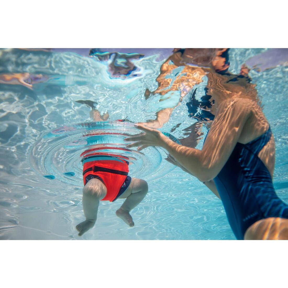 Bouée de piscine gonflable avec siège et poignées bébé 7-15 kg transparente