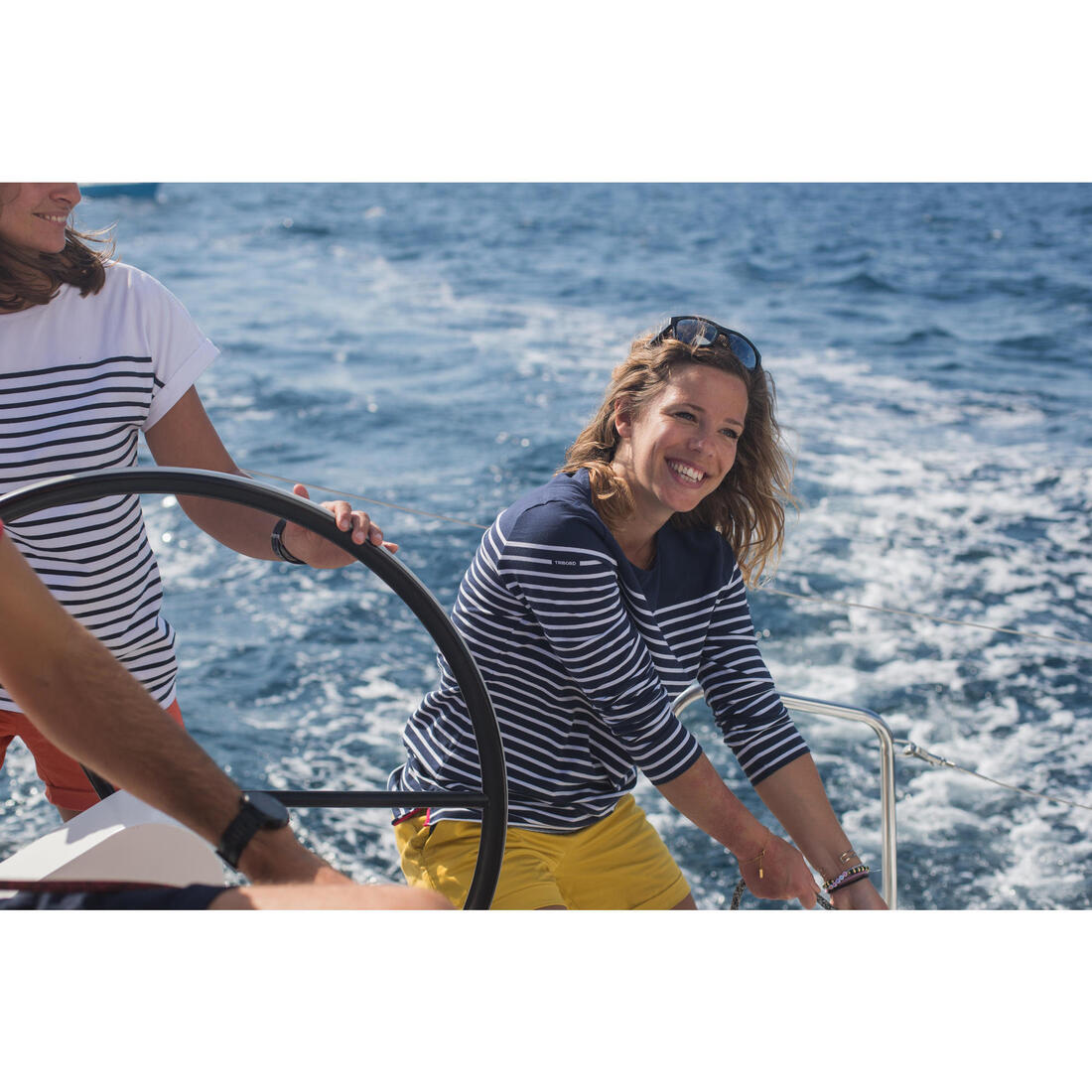 T-Shirt Manches longues - marinière de voile femme Sailing 100