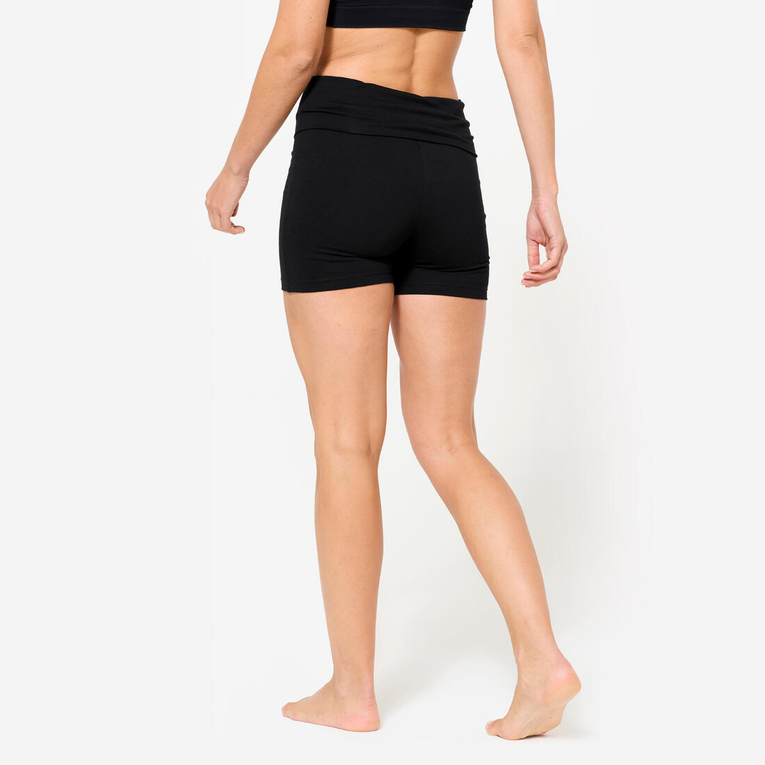 Short de yoga coton doux taille haute femme