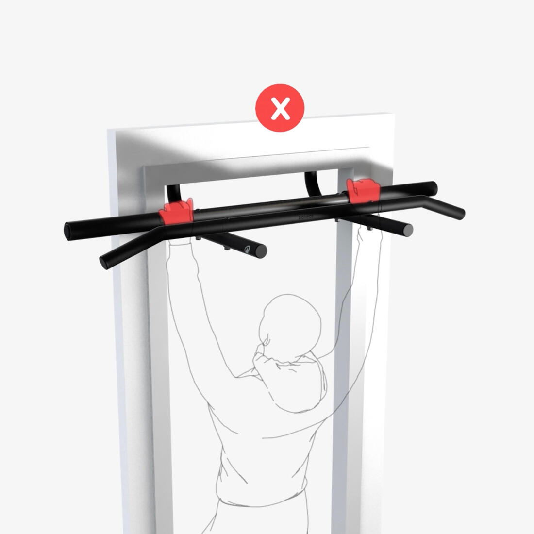 Barre de traction sur porte avec fixation 105cm