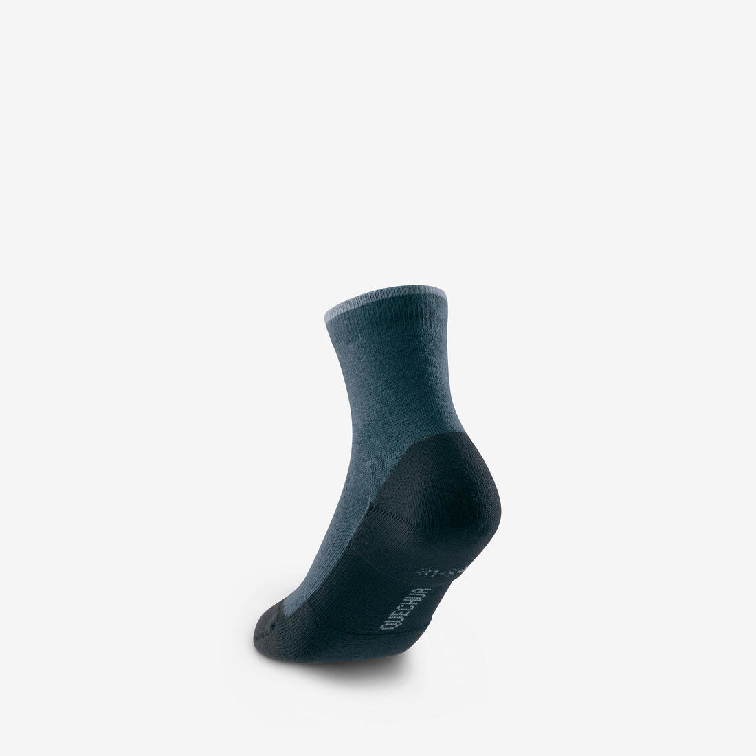 Chaussettes de randonnée mid (2 paires) 23 au 38 enfant, Hike 100 gris