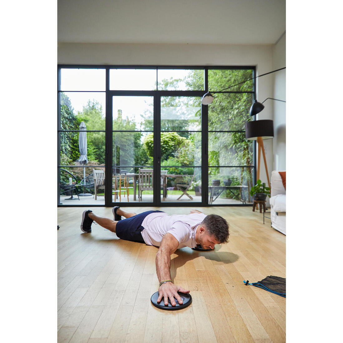 Disques de glisse musculation utilisables sur tous les sols x2, bleu et noir