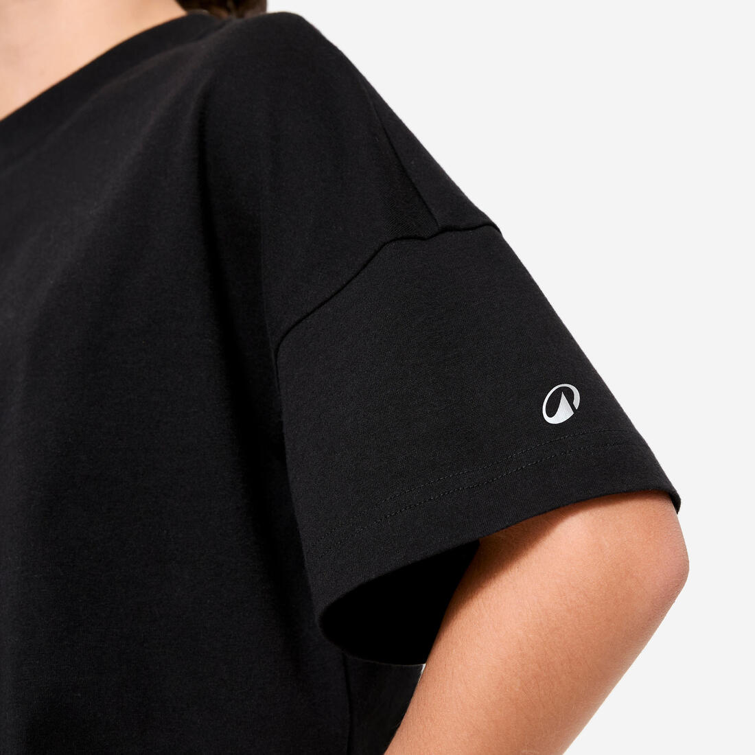 Tee-shirt coupe loose fille, noir