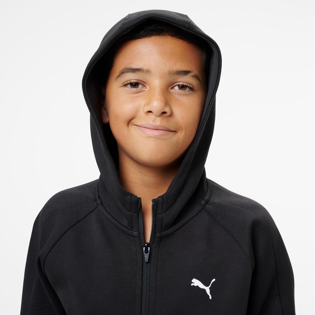 Veste zippée à capuche enfant, noir