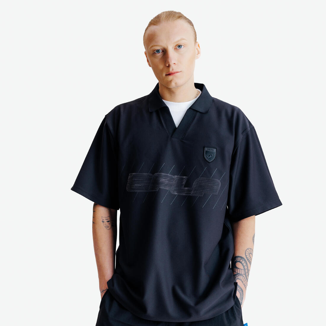 Polo oversize homme, Heritage, noir