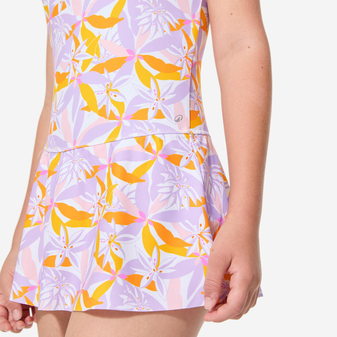 Maillot de bain 1 pièce jupette natation Fille ado, Lila jow