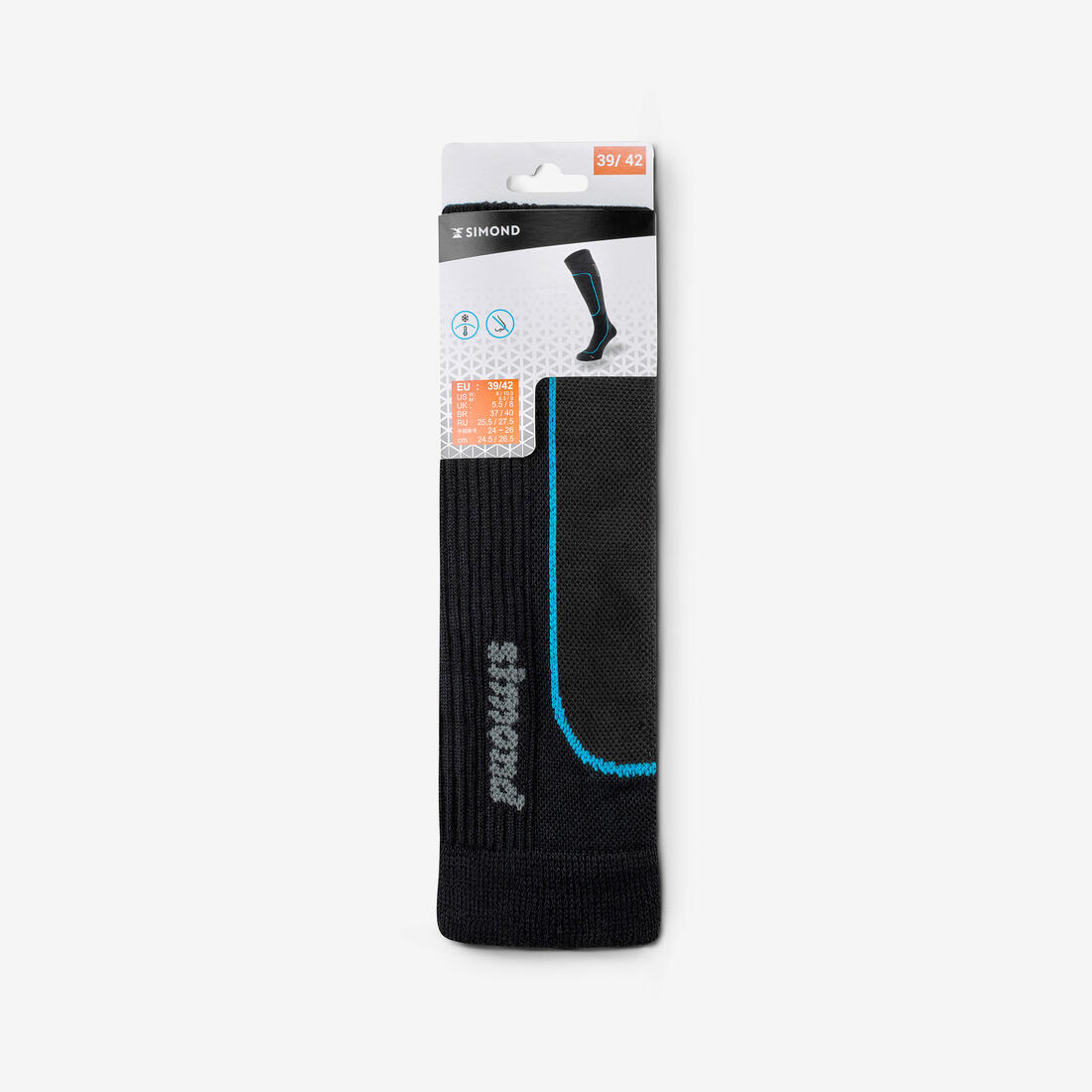 Chaussettes d'alpinisme hautes chaudes mixtes, Alpinism 900 noir