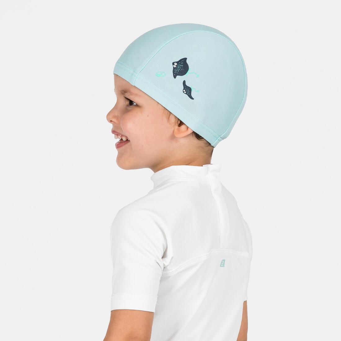 Bonnet De Bain Bébé Bleu Imprimé Tigre En Maille
