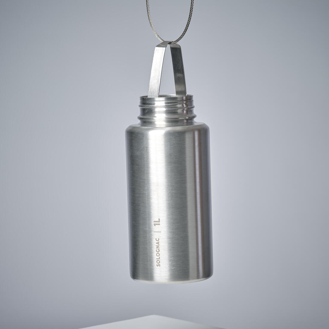 GOURDE Bushcraft bouchon à vis 1L Acier Inoxydable Grise
