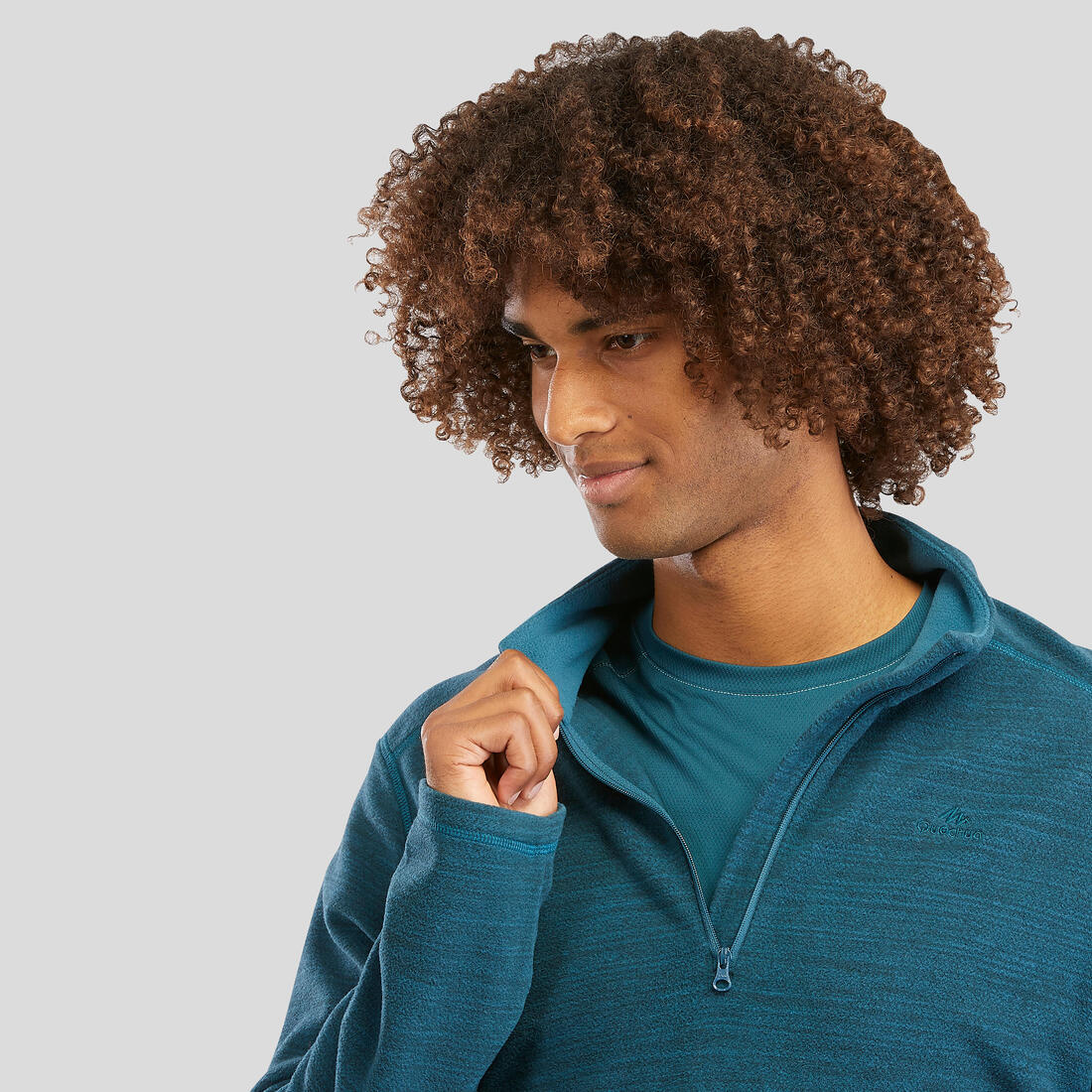 Polaire de randonnée montagne homme, MH100 demi zip