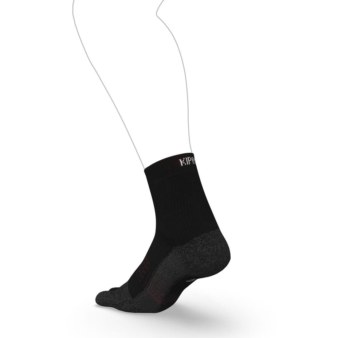 Chaussettes de running 5 doigts noires jaunes
