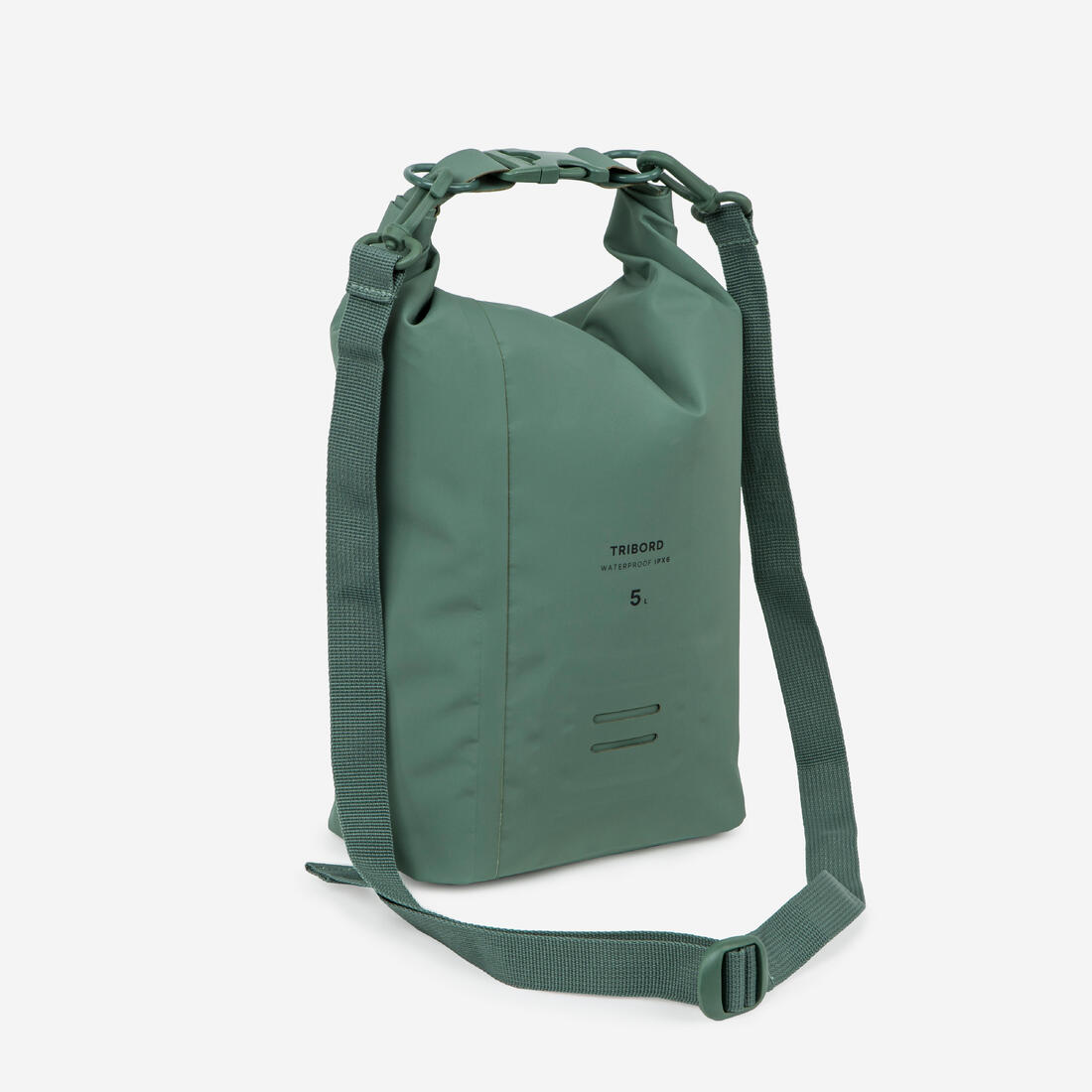 Sac tube étanche (IPX6) robuste avec fenêtre sport d'eau, 5L vert