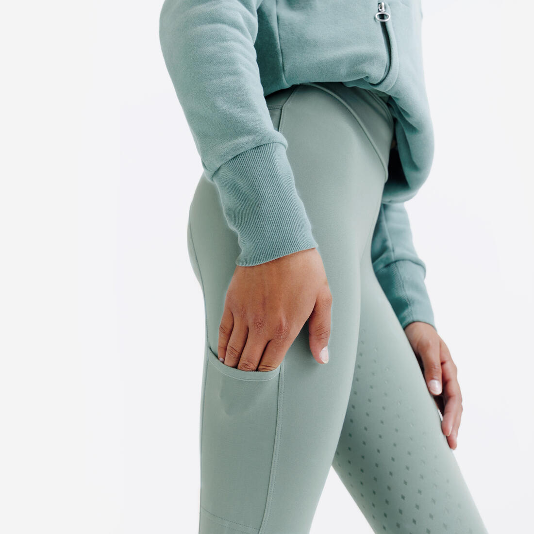 Legging équitation fullgrip Enfant - 500 marine print
