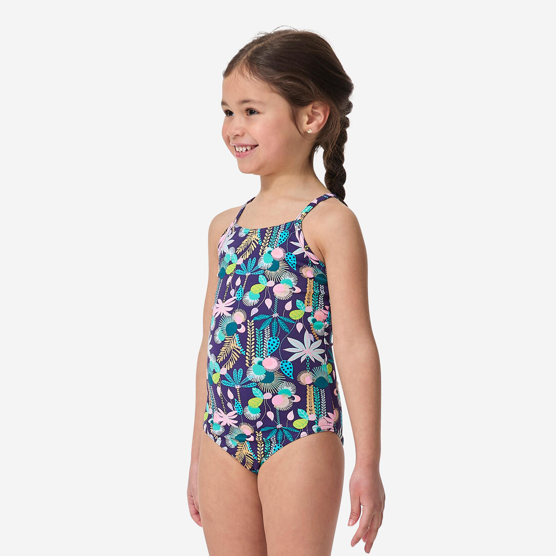 Maillot de bain 1 pièce rose pastel hanalei 100