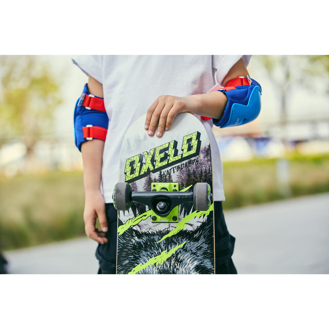 SKATE ENFANT MID500 WOLF VERT 8 A 12 ANS