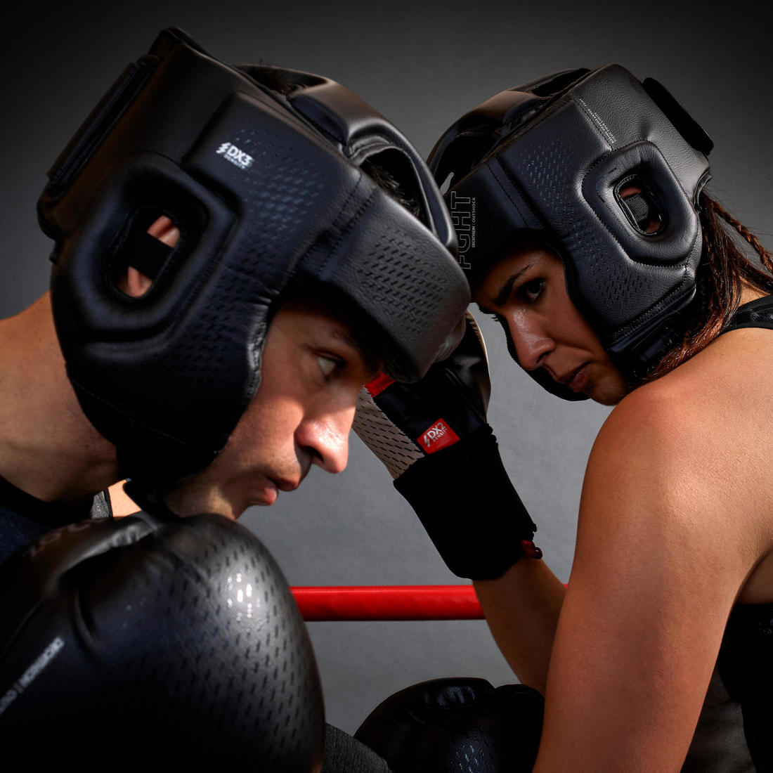 CASQUE DE BOXE ADULTE OUVERT 900 NOIR
