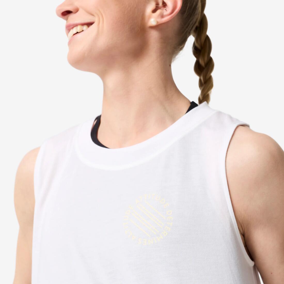 Débardeur de crosstraining léger femme, blanc