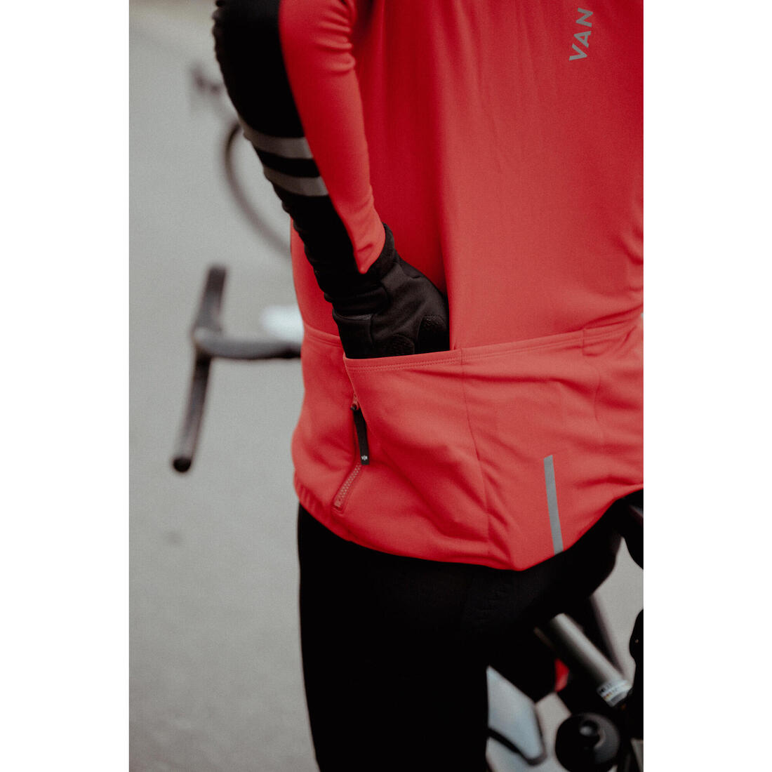 Maillot de vélo de route manches longues mi-saison homme, noir EDR