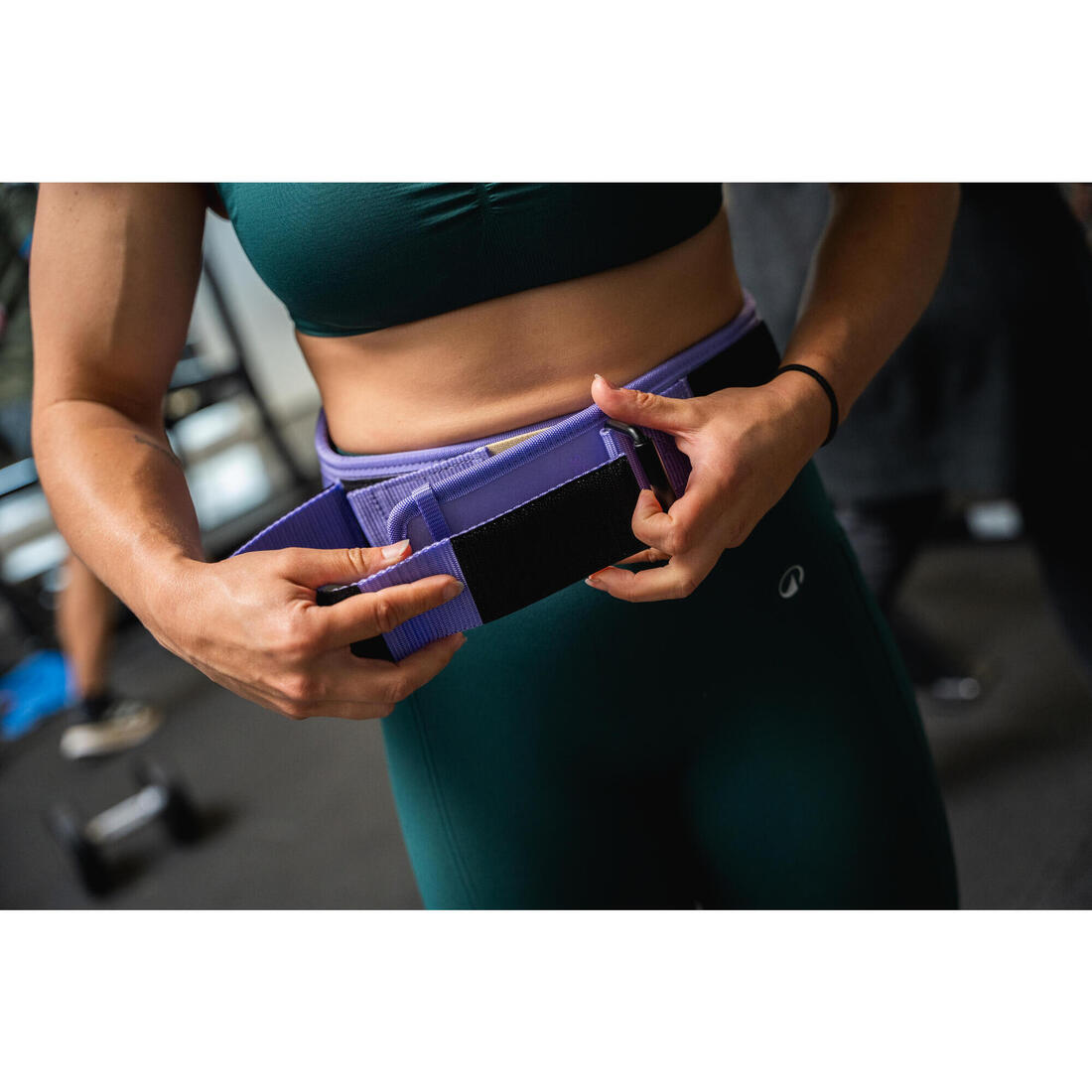 Ceinture lombaire de musculation double système de fermeture - mauve