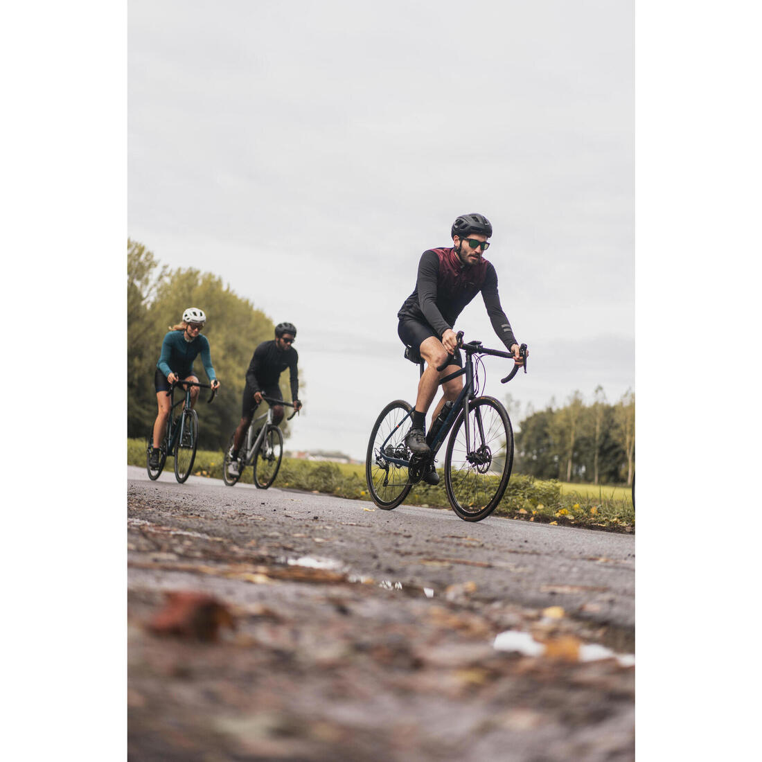 MAILLOT VELO ROUTE MANCHES LONGUES MI-SAISON HOMME - RC500 SHIELD