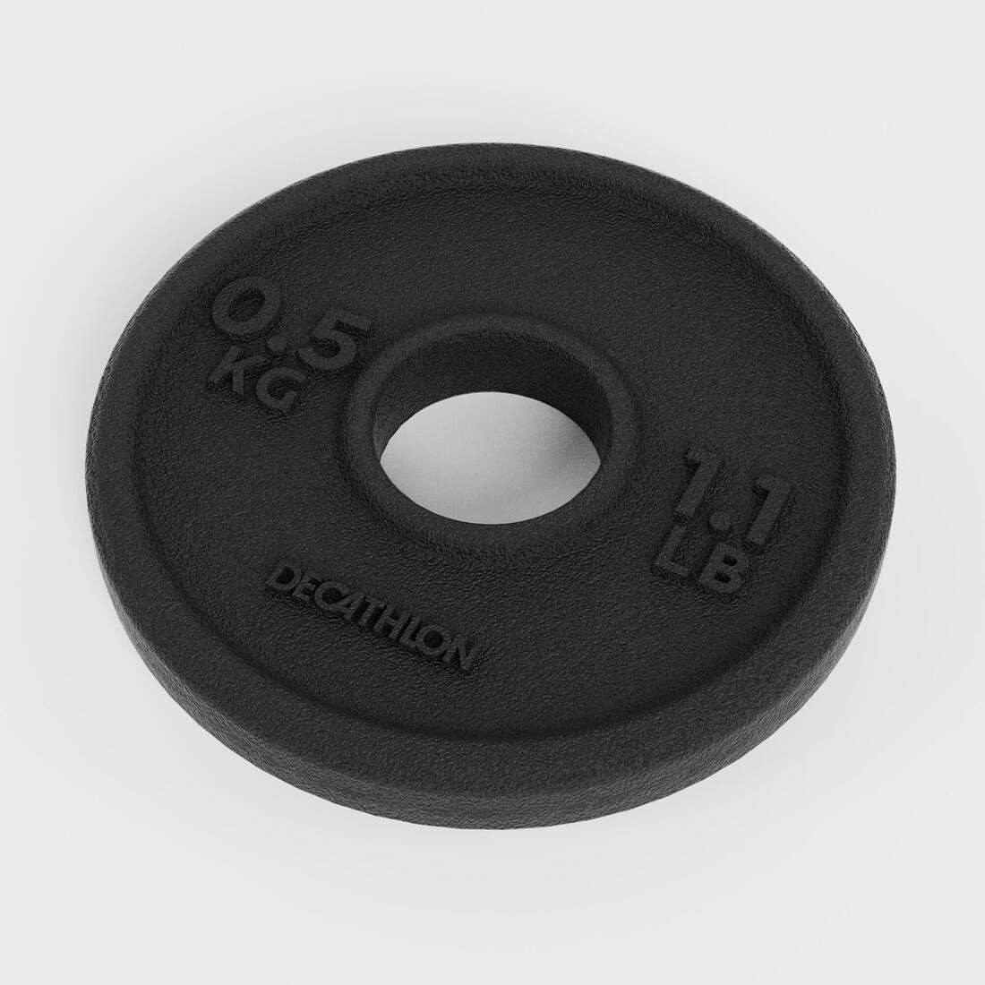 Disque musculation 0,5kg 28mm, disque de fonte en partie recyclée