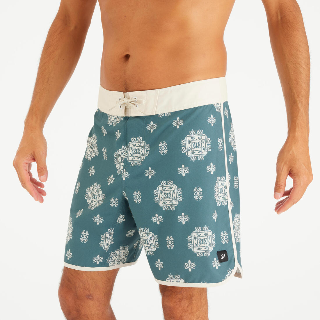 Boardshort surf short de bain surf mi-long 18" homme, 500 Marin