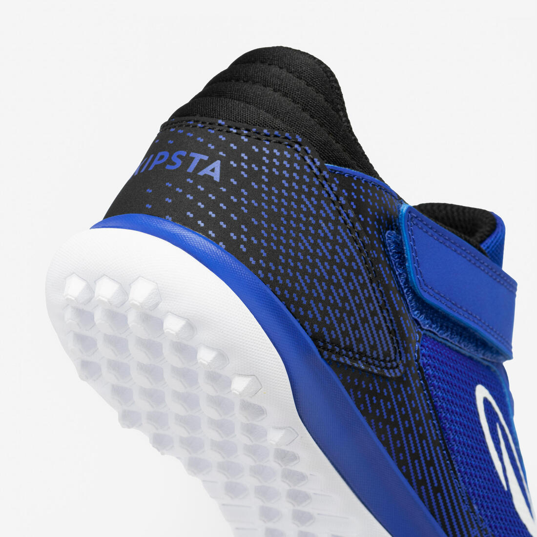 Chaussures de football sans lacet enfant, Eskudo Club Turf Easy bleu et