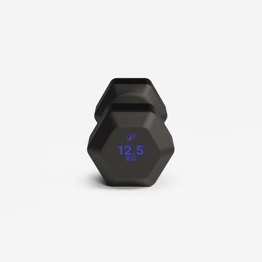 Haltère de crosstraining et musculation Dumbbell hexagonale 12,5 kg, noir