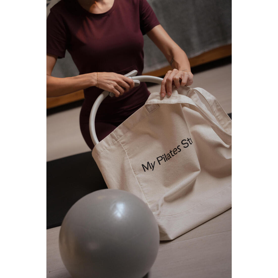 Kit d'accessoires de Pilates, beige