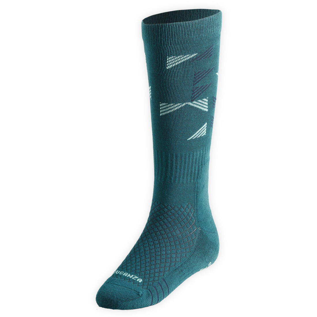 Chaussettes équitation 500 adulte losangesvert pétrole/marine. lot de 2
