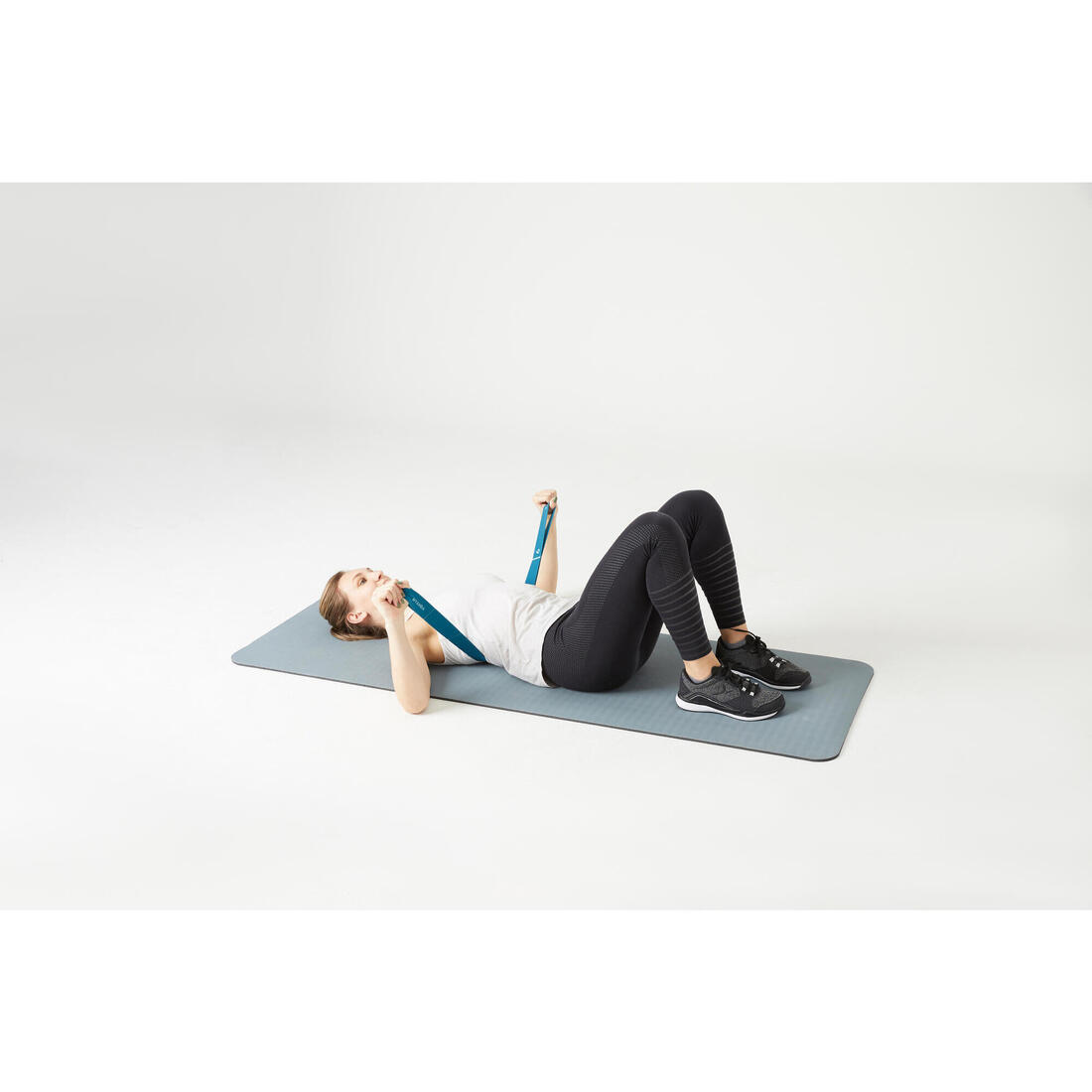 Bande élastique fitness résistance 7 kg textile - bleu marine