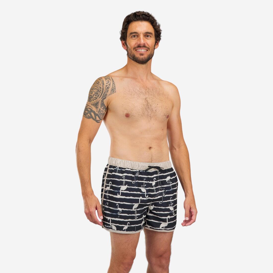 Surf boardshort court 100 SUNSTRIPE GREEN