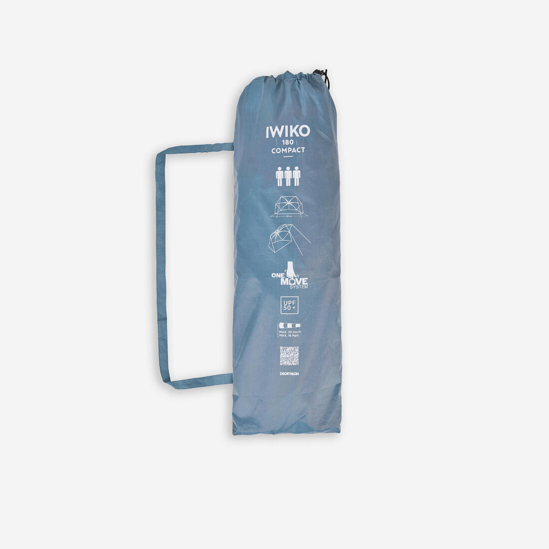 Tente de plage compacte 3 places UPF 50+ diamètre 180cm - Iwiko gris beige
