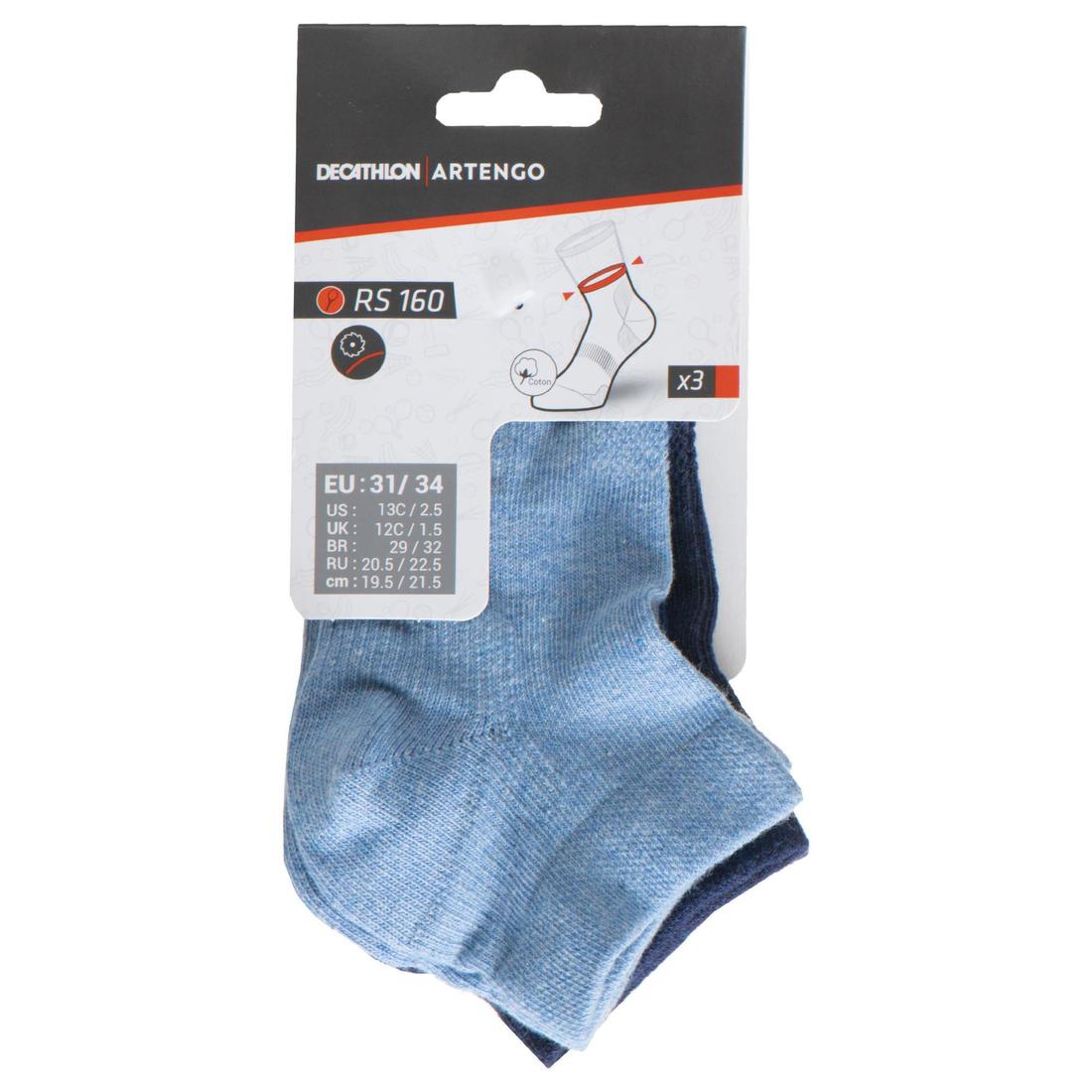CHAUSSETTES DE SPORT ENFANT MI-HAUTES RS 160 MARINE LOT DE 3